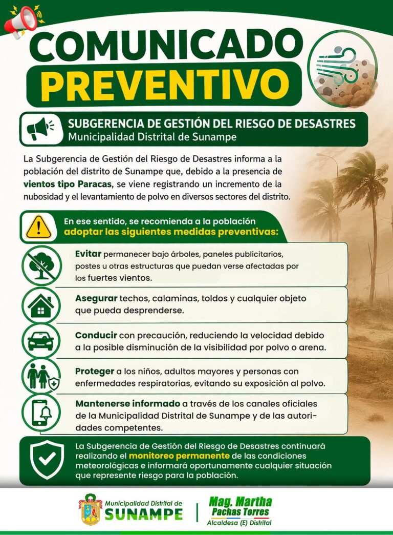comunicado preventivo paracas